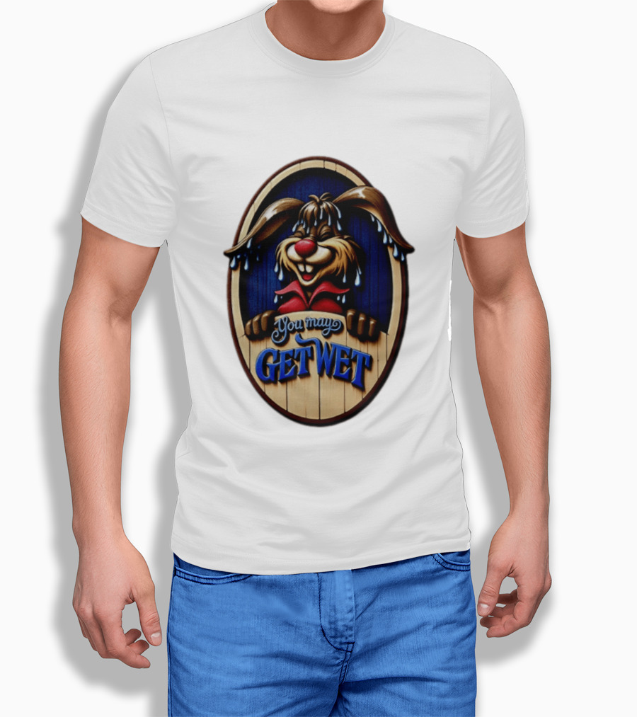 You May Get Wet Bunny Rabbit Cartoon Dripping Ears T-Shirt