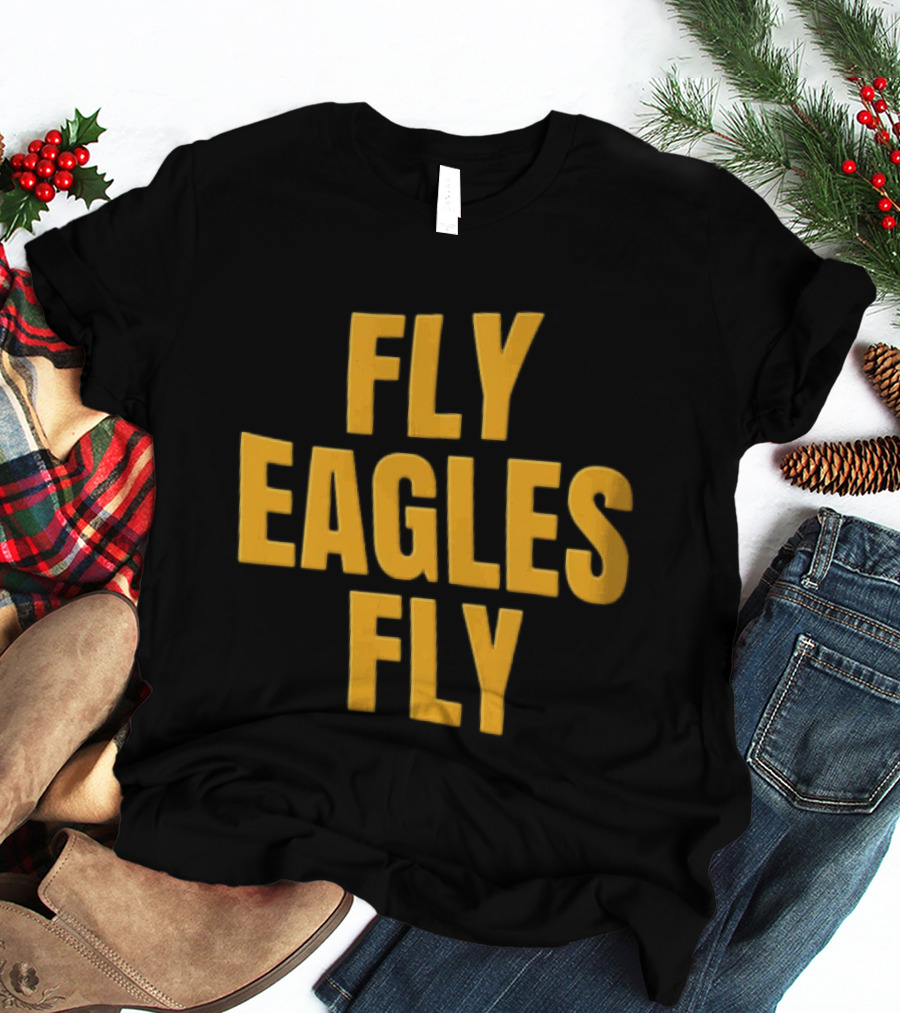 Fly Eagles Fly Philadelphia Yellow Stacked T-Shirt