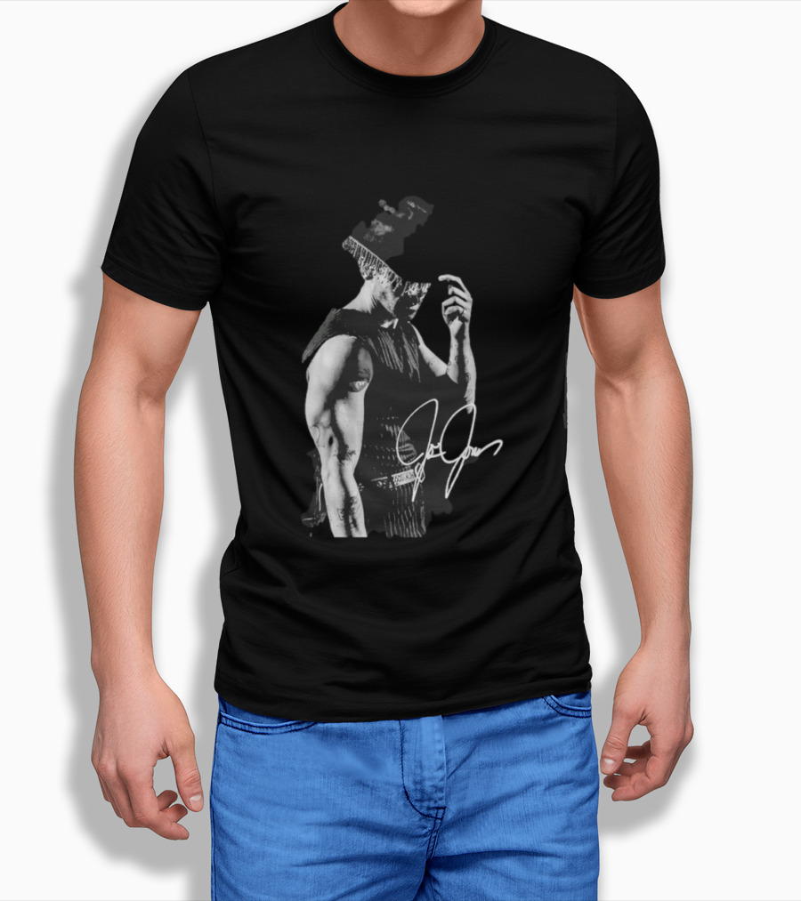 Joe Jonas Signature Black And White Cowboy Hat T-Shirt
