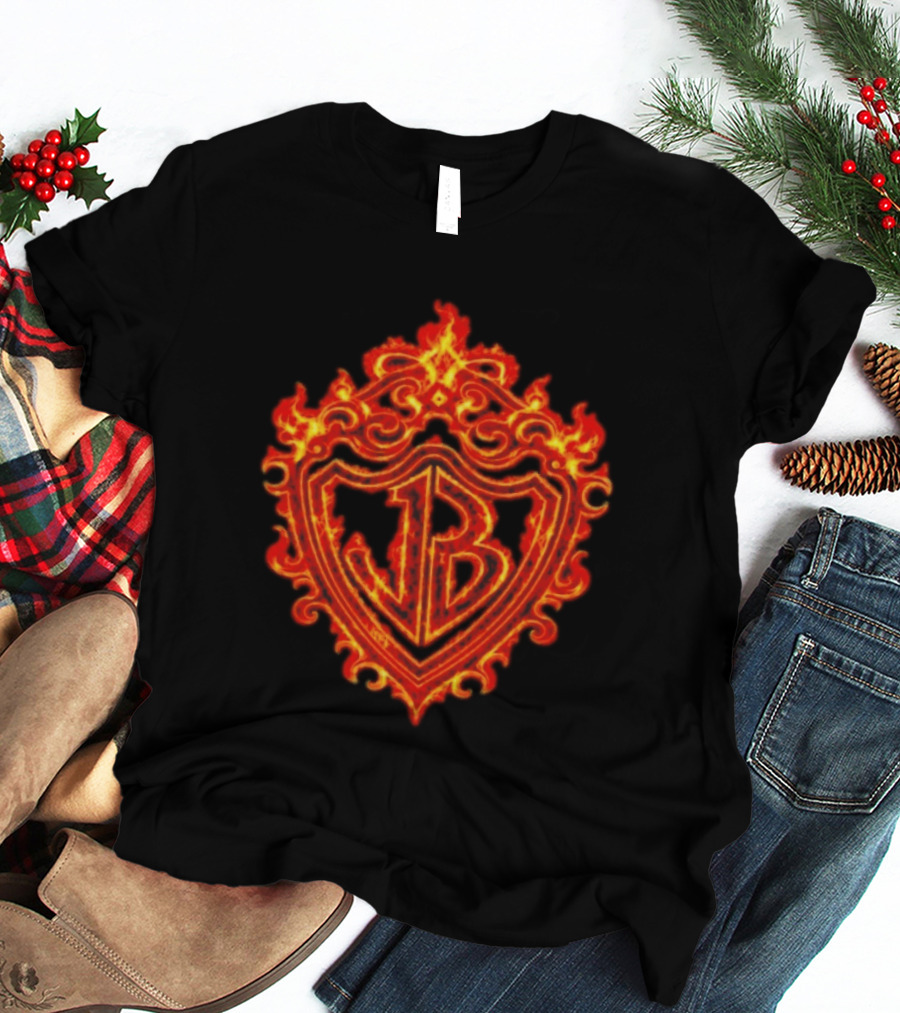 Jonas Brothers Burning Up All Over Again Tour JB Flaming Crest T-Shirt