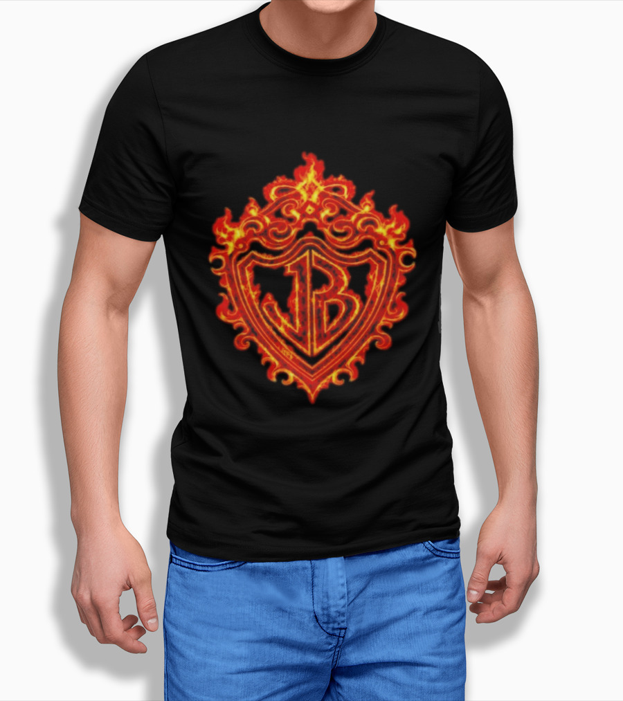 Jonas Brothers Burning Up All Over Again Tour JB Flaming Crest T-Shirt
