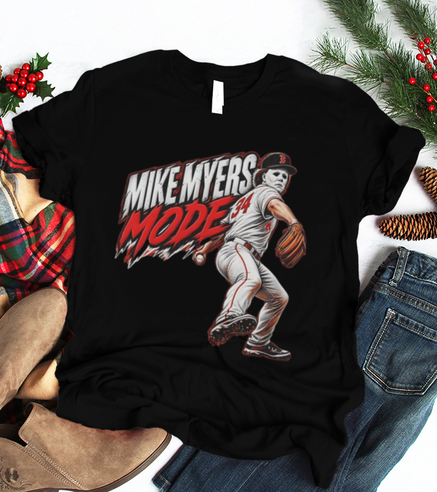 Mike Myers Mode Boston Red Sox Halloween Baseball 34 T-Shirt
