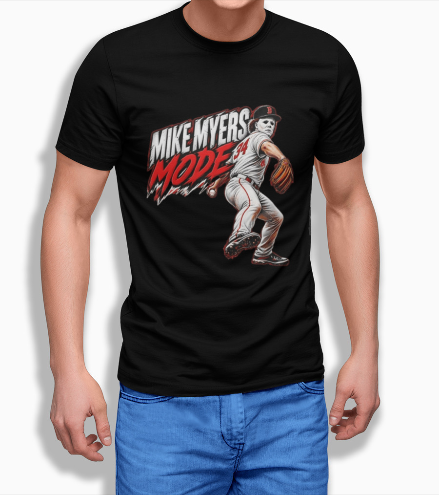 Mike Myers Mode Boston Red Sox Halloween Baseball 34 T-Shirt