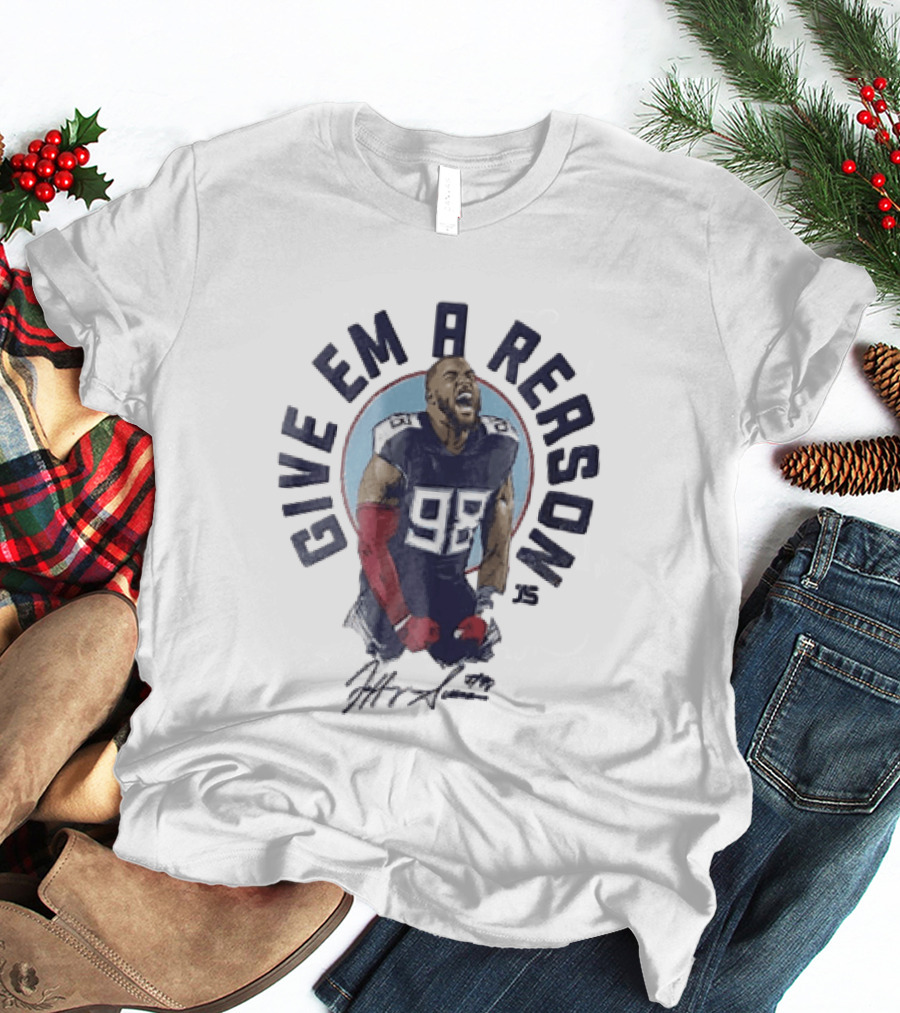 Give Em A Reason Jeffery Simmons Tennessee Titans 98 Signature Roaring Flex T-Shirt