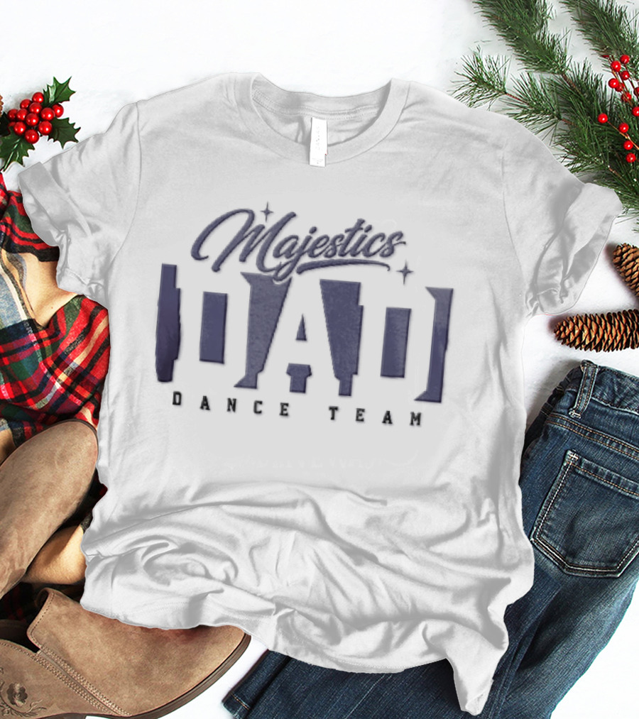 Majestics Dad Dance Team Sparkles Purple Block Lettering T-Shirt