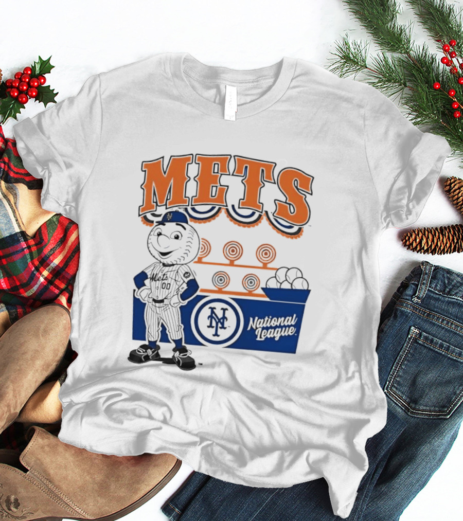Mitchell & Ness Nostalgia Mets National League Mr. Met Baseball Batting Practice T-Shirt