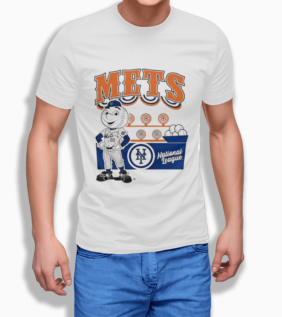 Mitchell & Ness Nostalgia Mets National League Mr. Met Baseball Batting Practice T-Shirt