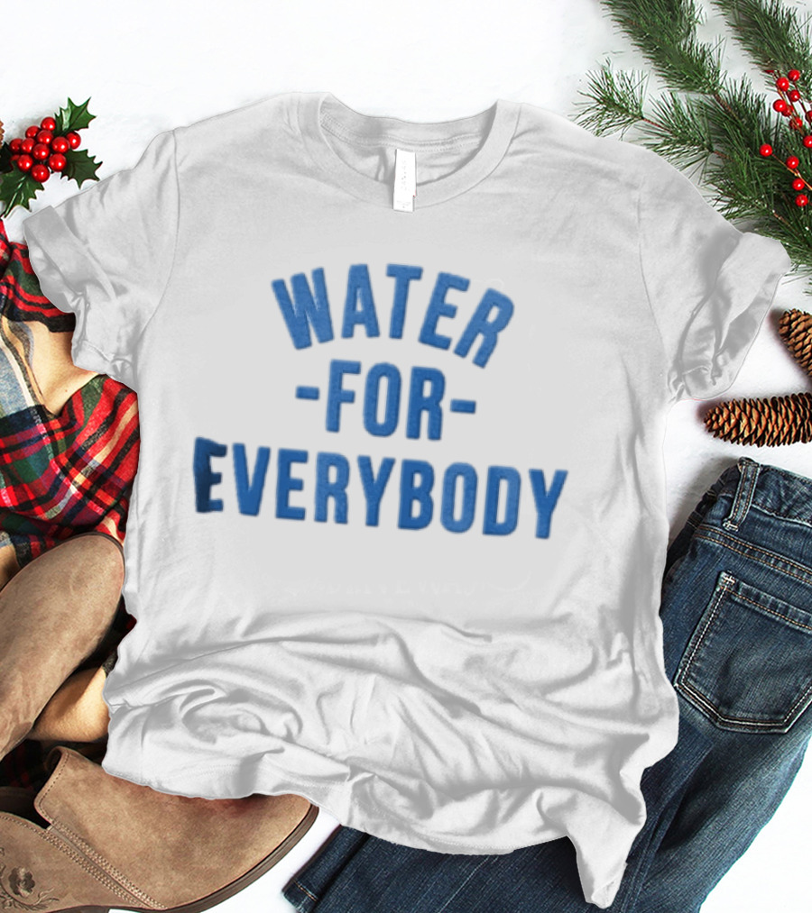 Water For Everybody Blue Arched Stacked Lettering T-Shirt