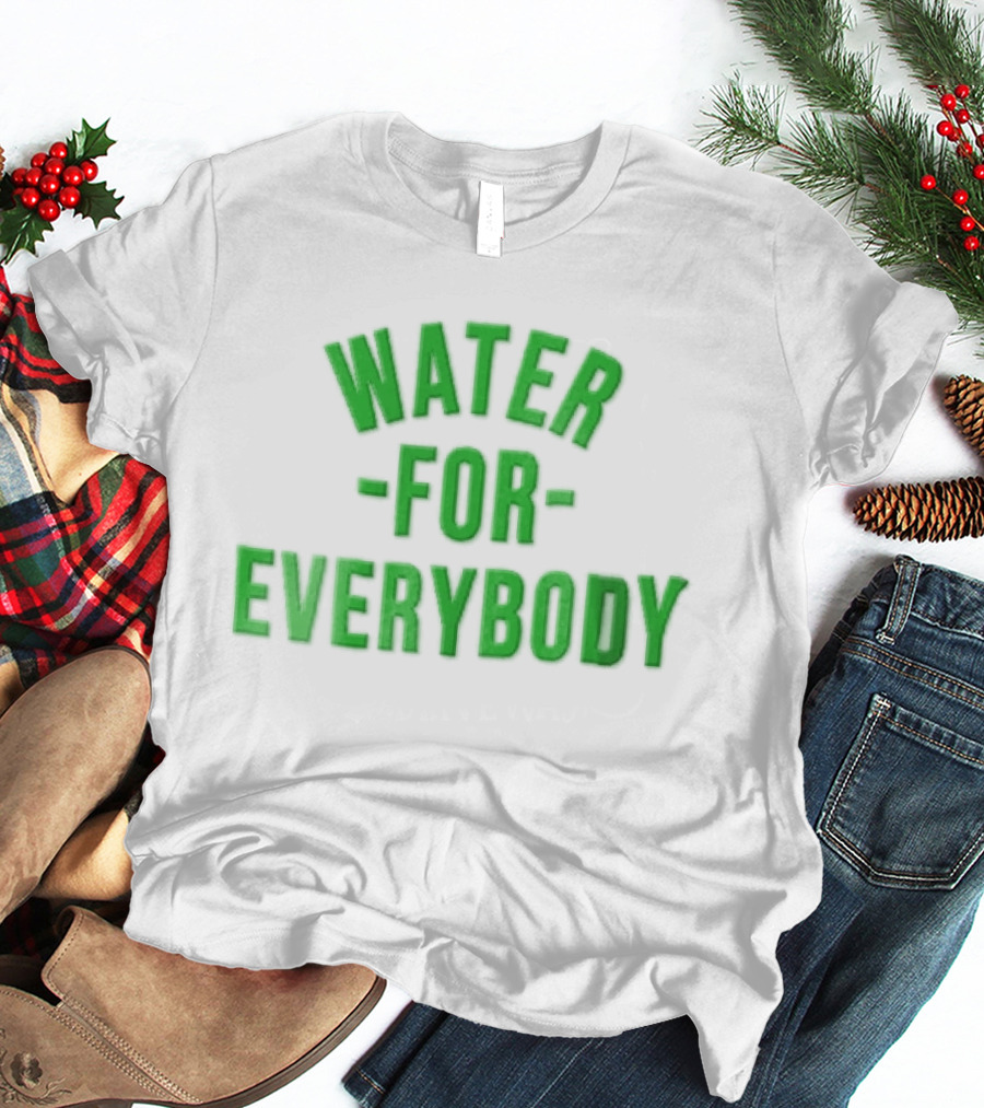 Water For Everybody Bright Green Arched Layout T-Shirt