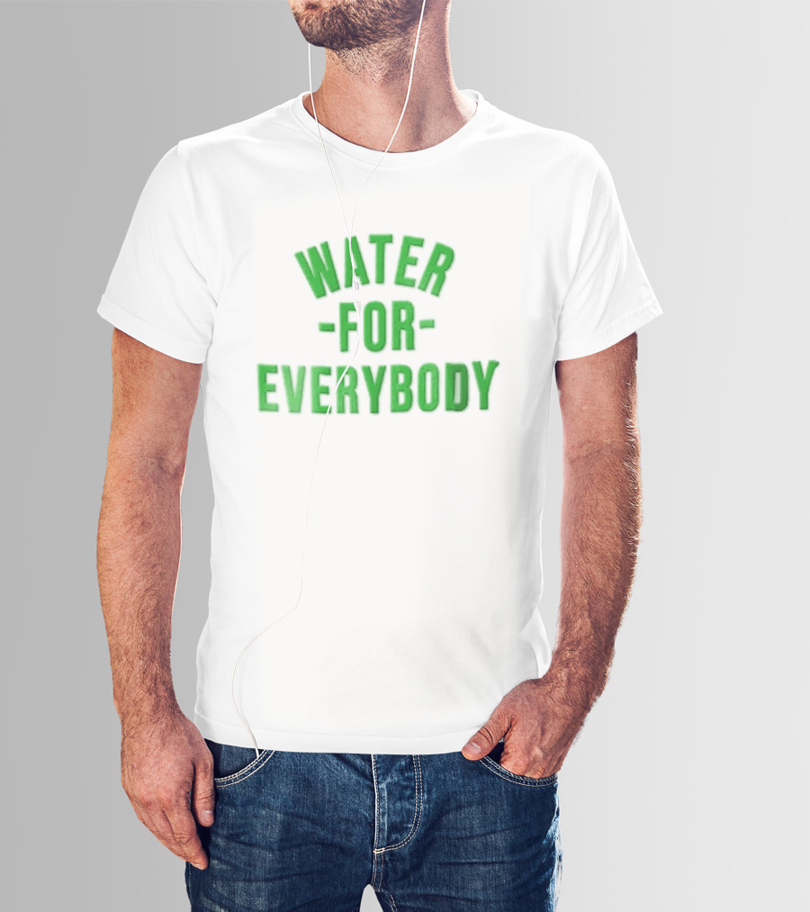 Water For Everybody Bright Green Arched Layout T-Shirt