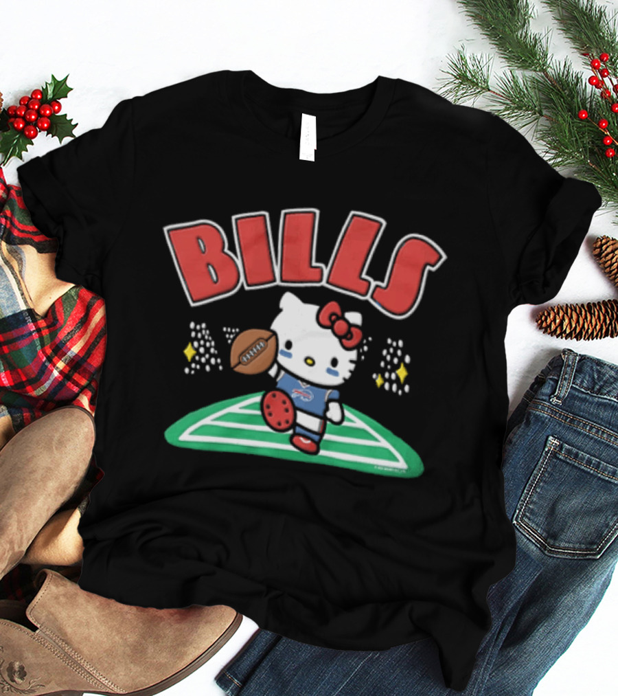 Hello Kitty Buffalo Bills Football Style Collaboration T-Shirt