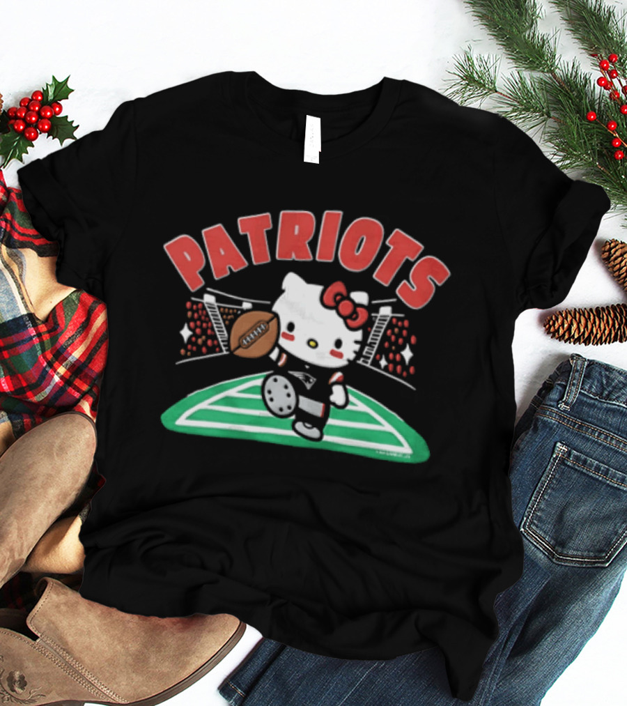 Hello Kitty Patriots Football Touchdown Collaboration T-Shirt