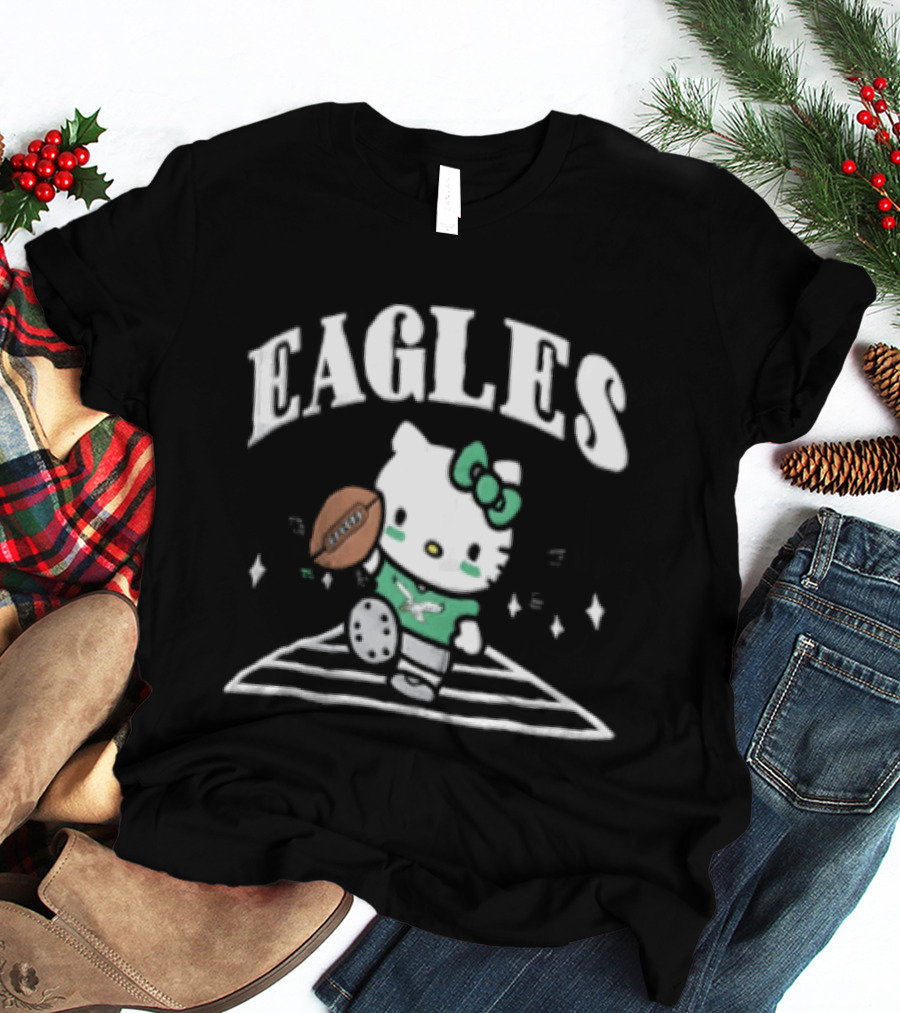 Hello Kitty Philadelphia Eagles Football Collaboration T-Shirt