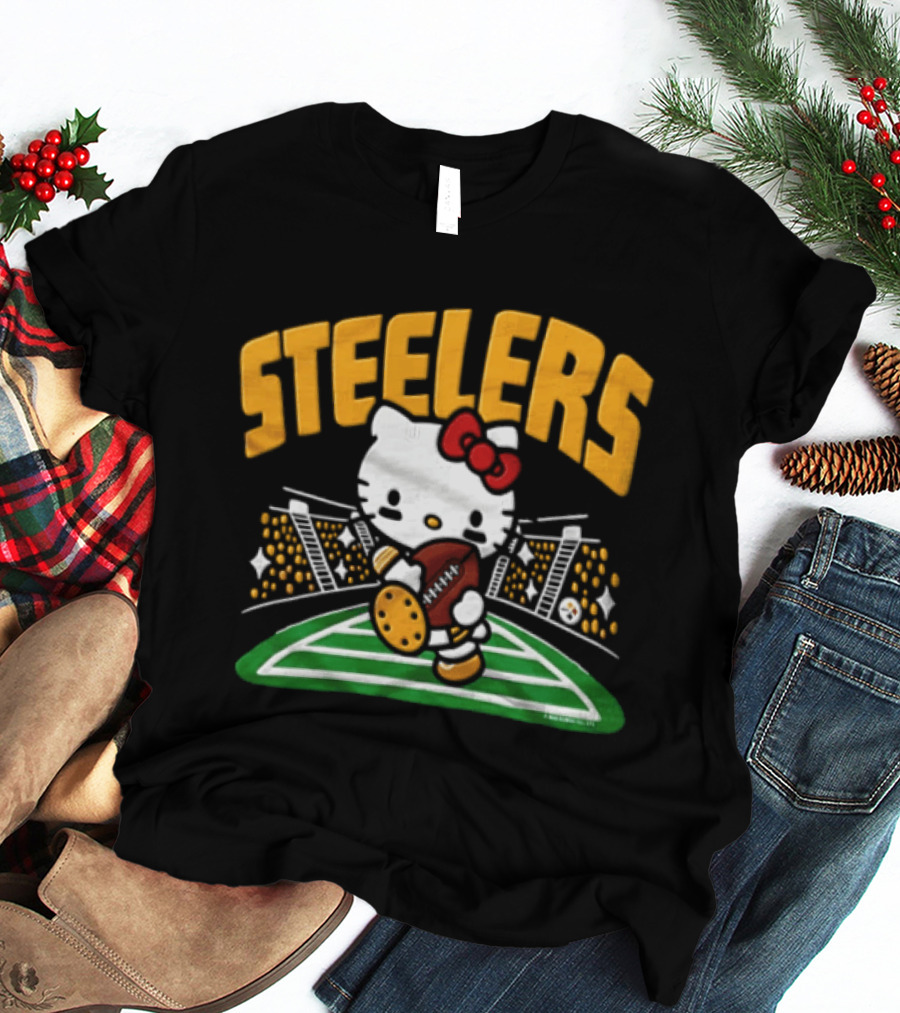 Hello Kitty Pittsburgh Steelers Football Collaboration T-Shirt
