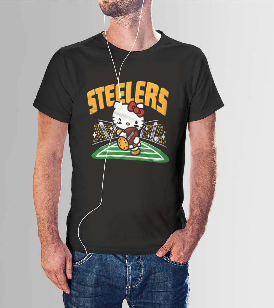 Hello Kitty Pittsburgh Steelers Football Collaboration T-Shirt
