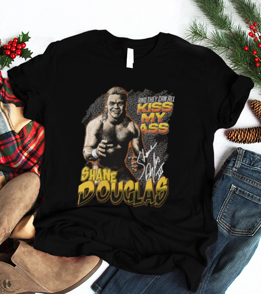 Shane Douglas Kiss My Ass Signature Iconic Franchise Wrestling T-Shirt