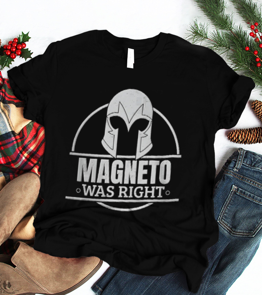 Magneto Was Right Helmet Circular Frame Distressed Grunge T-Shirt