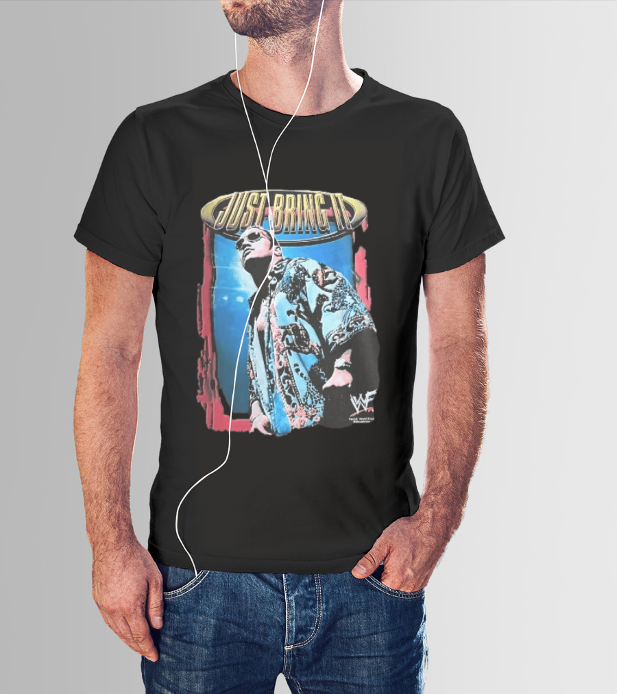 World Wrestling Federation Just Bring It Dwayne The Rock Johnson Sunglasses T-Shirt