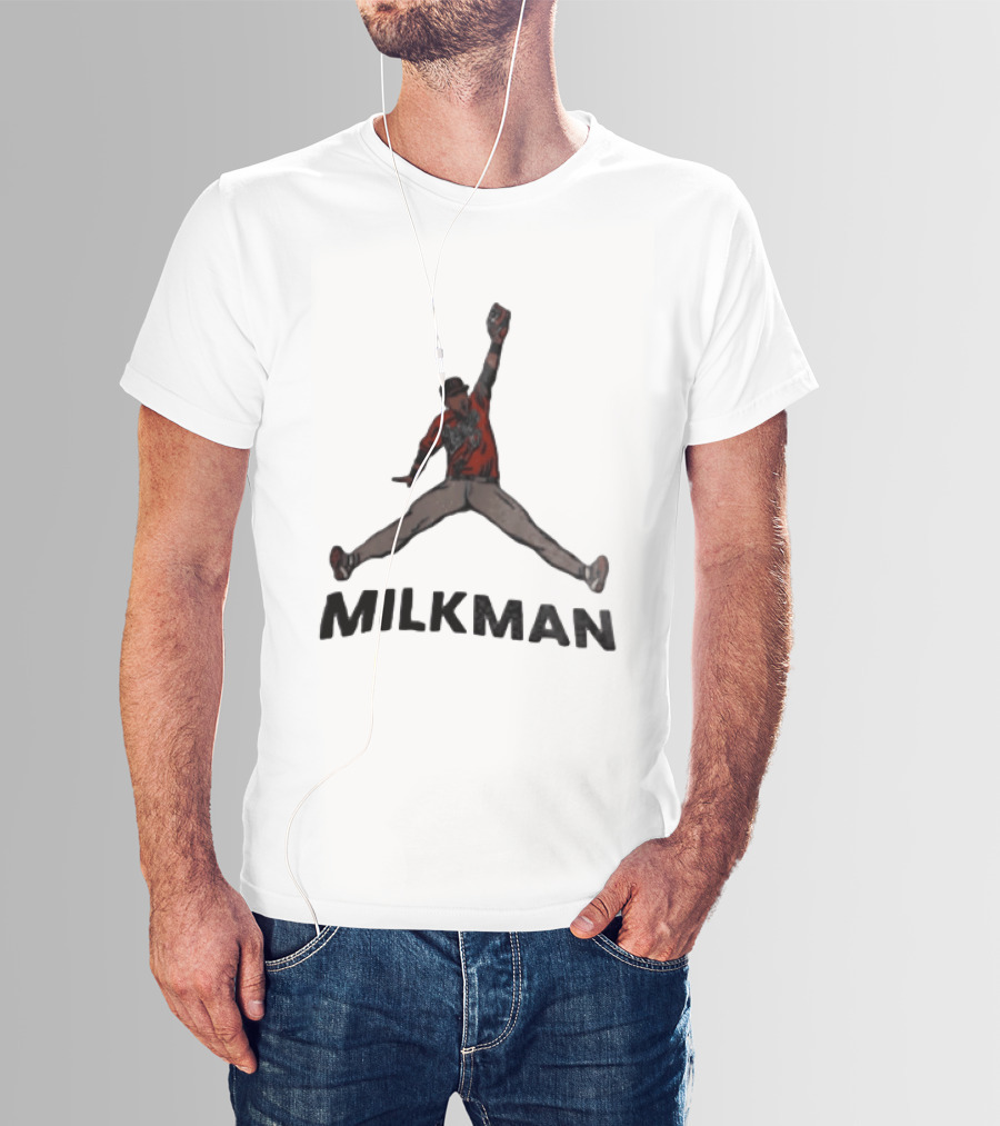 Atlanta Braves MLB Milkman Michael Harris II Jumpman Pose Catching 23 T-Shirt
