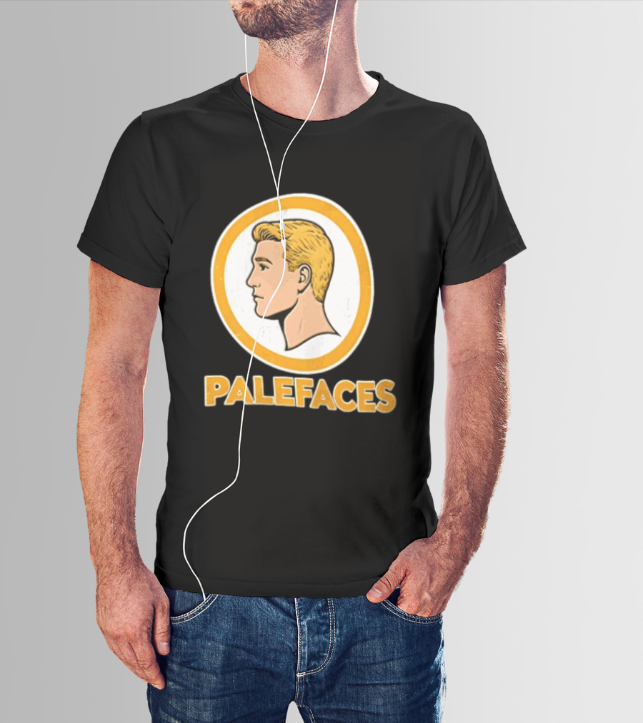 Palefaces Distressed Blonde Male Profile Circular T-Shirt