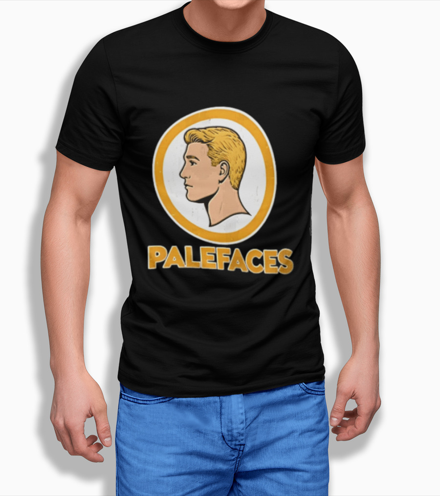 Palefaces Distressed Blonde Male Profile Circular T-Shirt