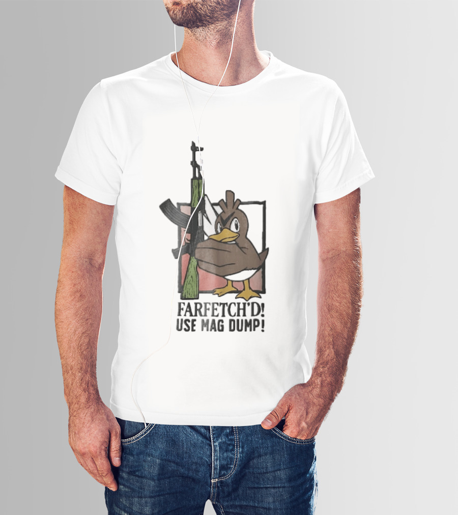 Farfetch'd Use Mag Dump Pok Mon Holding AK47 Rifle T-Shirt