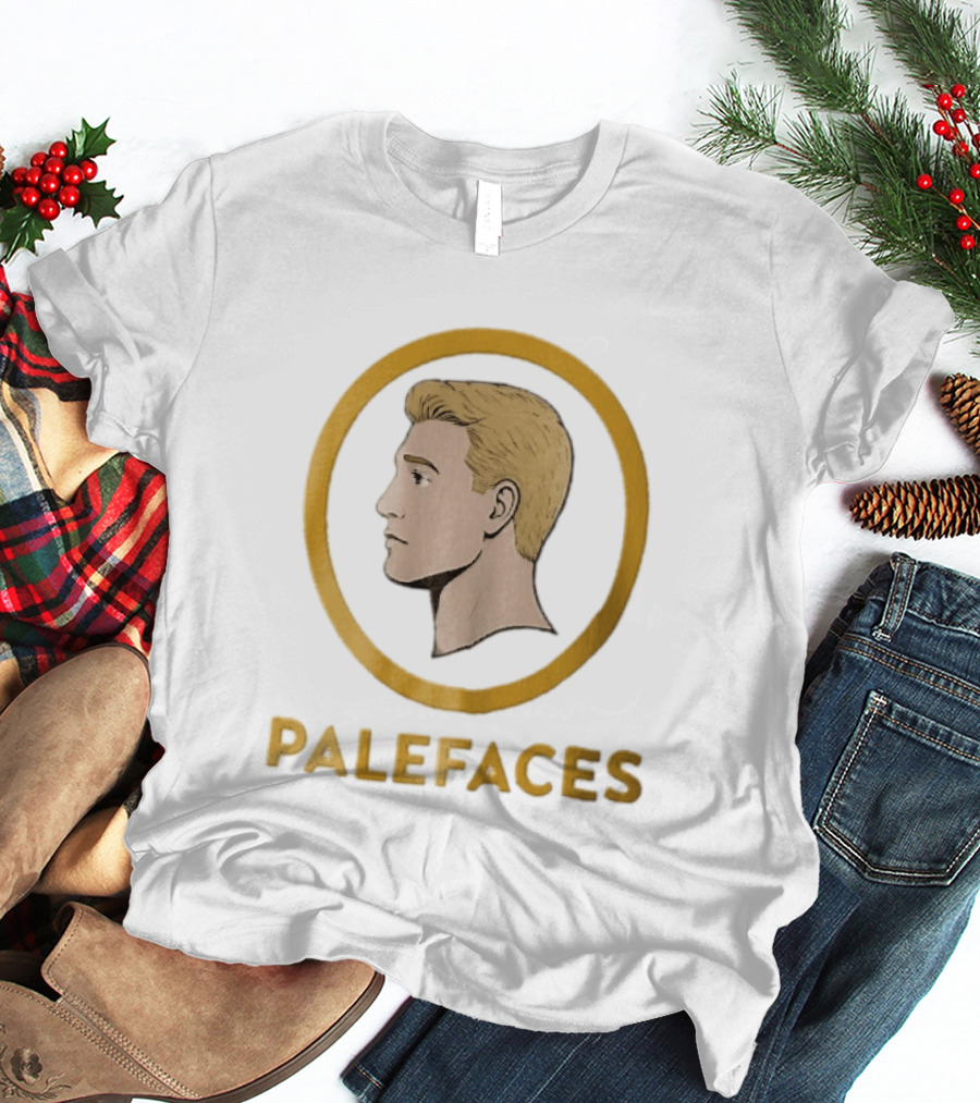 Palefaces Blonde Profile Circular Frame Line T-Shirt