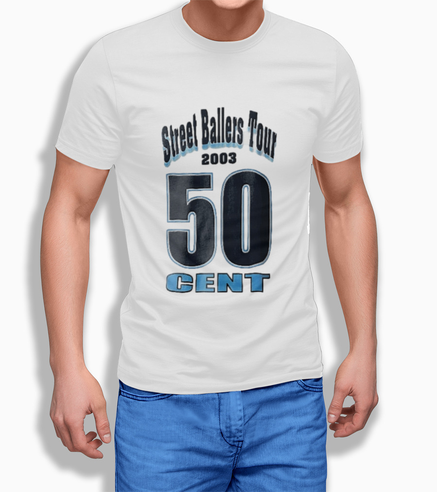 Street Ballers Tour 2003 50 Cent Jersey Number Blue T-Shirt