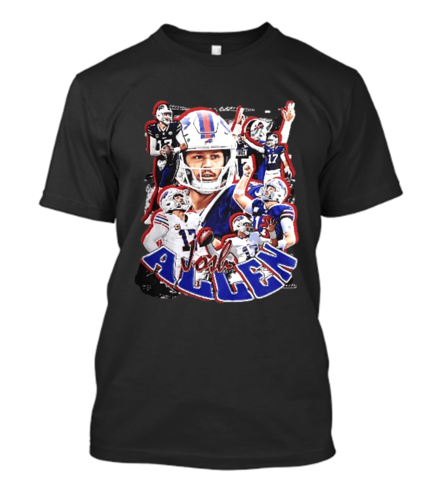 Buffalo Bills Josh Allen Action Collage Football Player T-Shirt