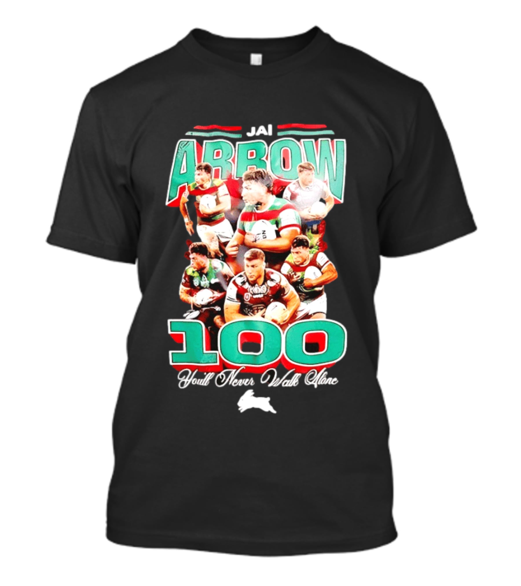 Jai Arrow 100 Games South Sydney Rabbitohs You'll Never Walk Alone T-Shirt