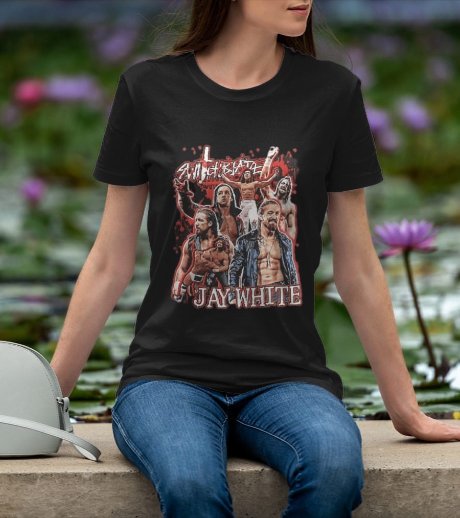 Jay White Switchblade Wrestling Montage Collage T-Shirt