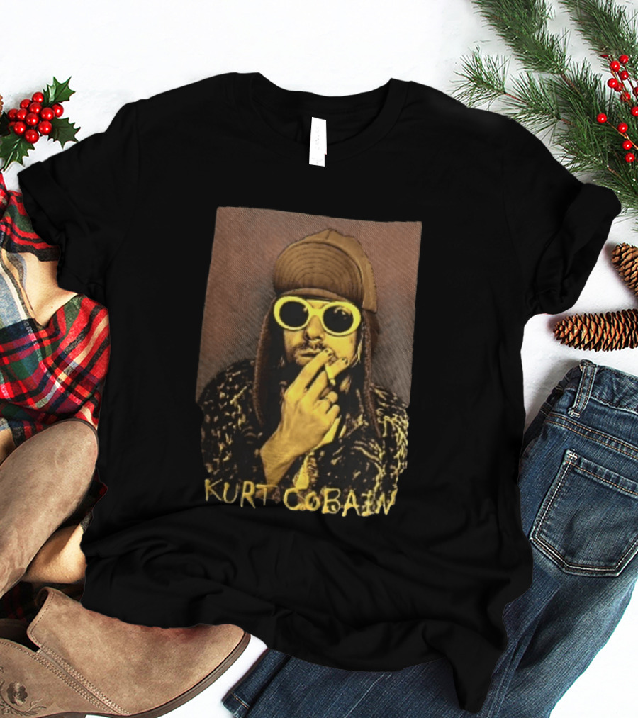 Kurt Cobain Sunglasses Cigarette T-Shirt