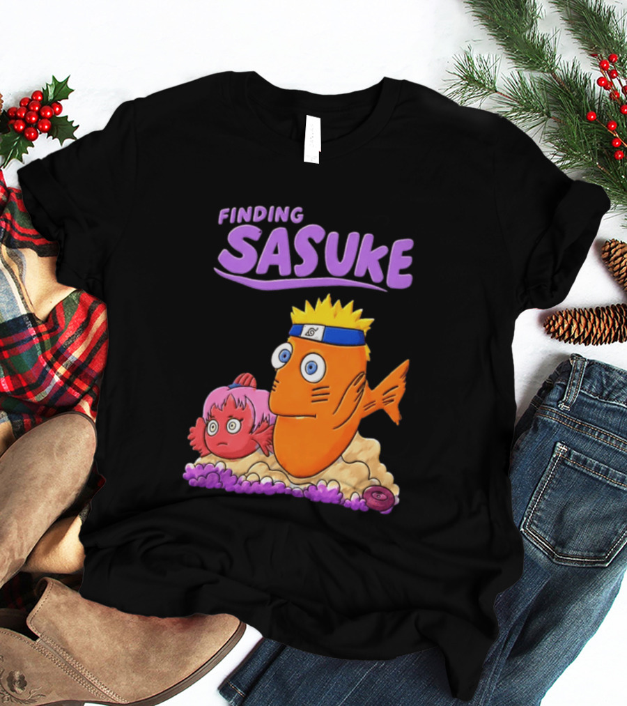 Finding Sasuke With Naruto And Nemo Crossover Adventure T-Shirt