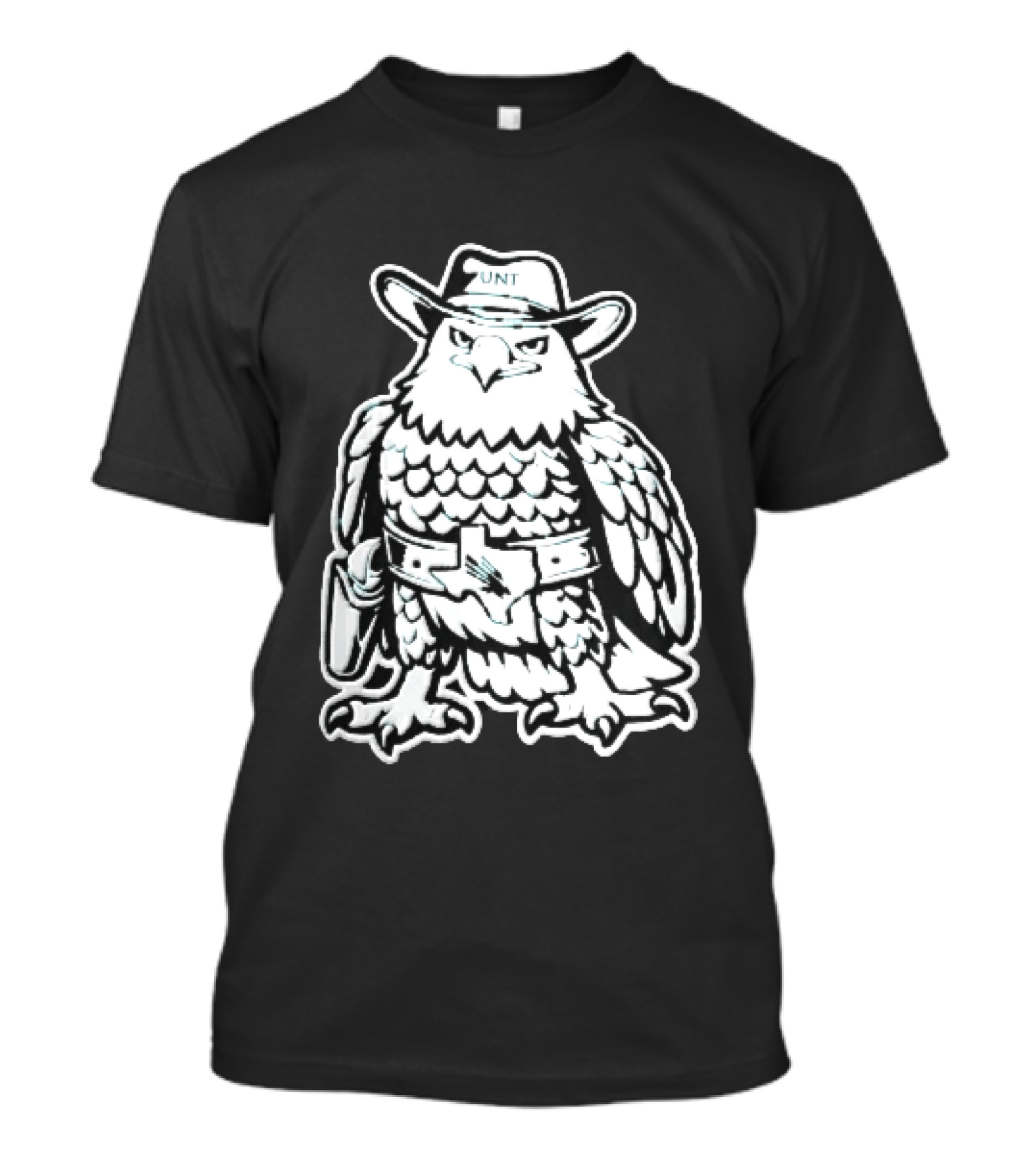 UNT Cowboy Hat Eagle Texas Belt Buckle Sheriff T-Shirt