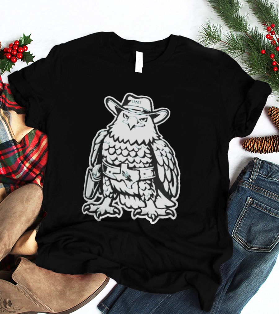 UNT Cowboy Hat Eagle Texas Belt Buckle Sheriff T-Shirt