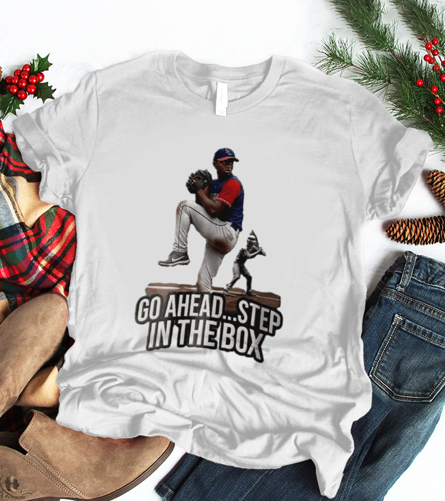 Go Ahead Step In The Box Baseball Pitcher And Batter Challenge T-Shirt