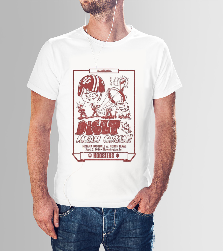 Indiana Hoosiers Melt The Mean Green Football Team Matchup Victory Scoreboard 1985 Season T-Shirt