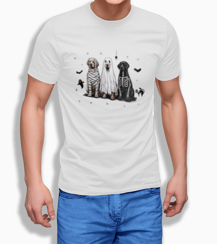Labrador Retriever Mummy Ghost Skeleton Halloween Costume Dogs T-Shirt