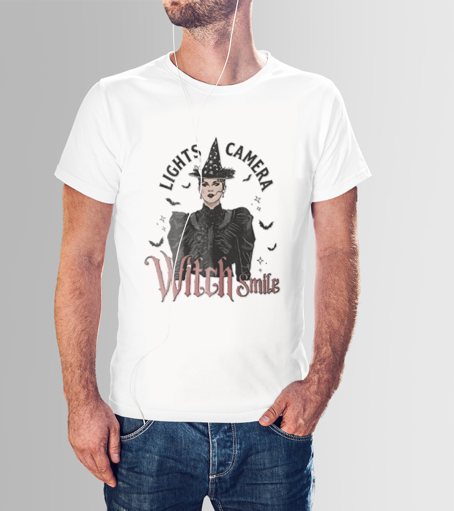 Lights Camera Witch Smile Horror Movie Halloween Magic T-Shirt