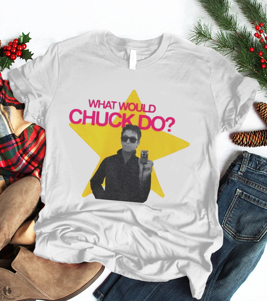 Chuck Timely And The Hourglass 90s Baby What Would Chuck Do Starburst T-Shirt