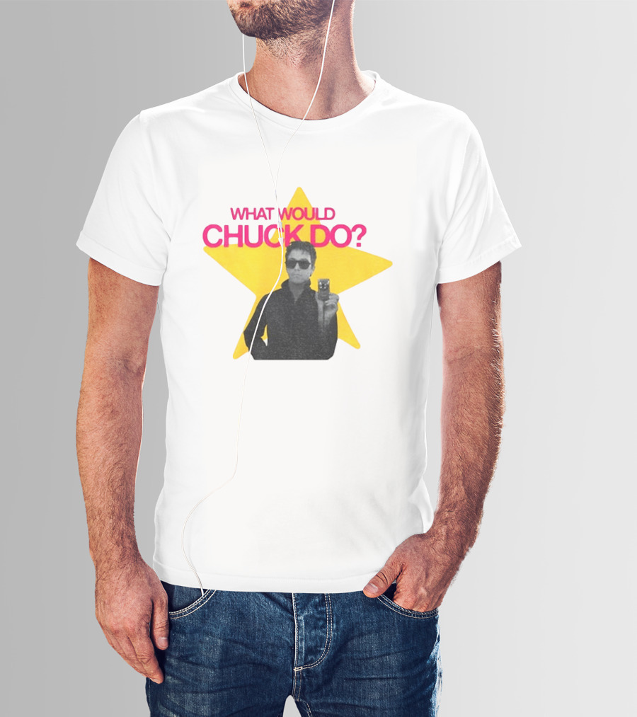 Chuck Timely And The Hourglass 90s Baby What Would Chuck Do Starburst T-Shirt