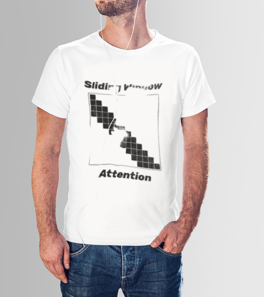 Sliding Window Attention Mechanism Diagram T-Shirt