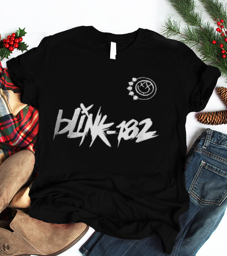 Blink 182 Graffiti Style Smiley Face T-Shirt