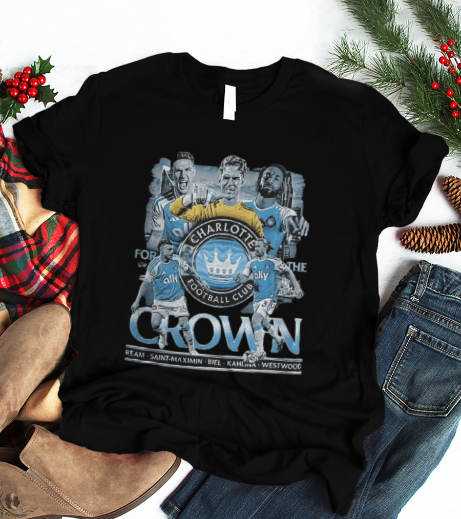 Charlotte Football Club Crown Ream Saint Maximin Biel Kahlina Westwood Players Celebrating T-Shirt