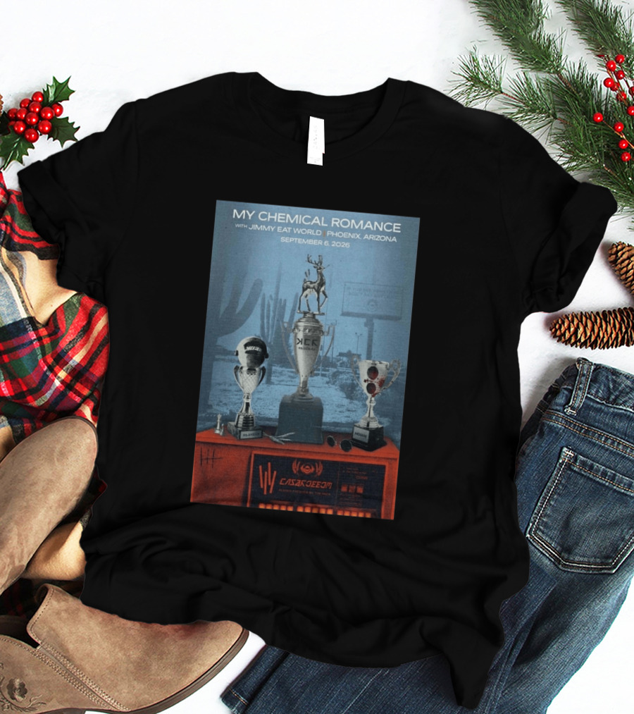 My Chemical Romance With Jimmy Eat World Phoenix Arizona September 6 2026 Trophy T-Shirt
