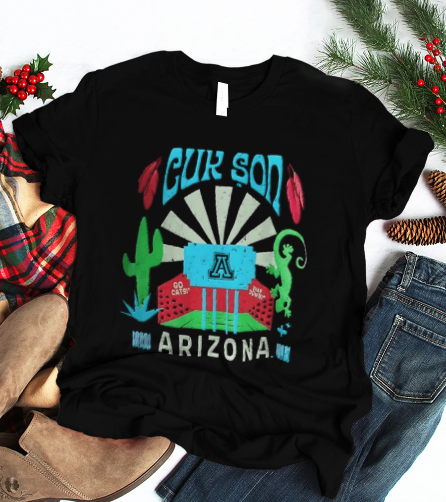 Arizona Go Cats Bear Down Cactus Lizard Desert T-Shirt