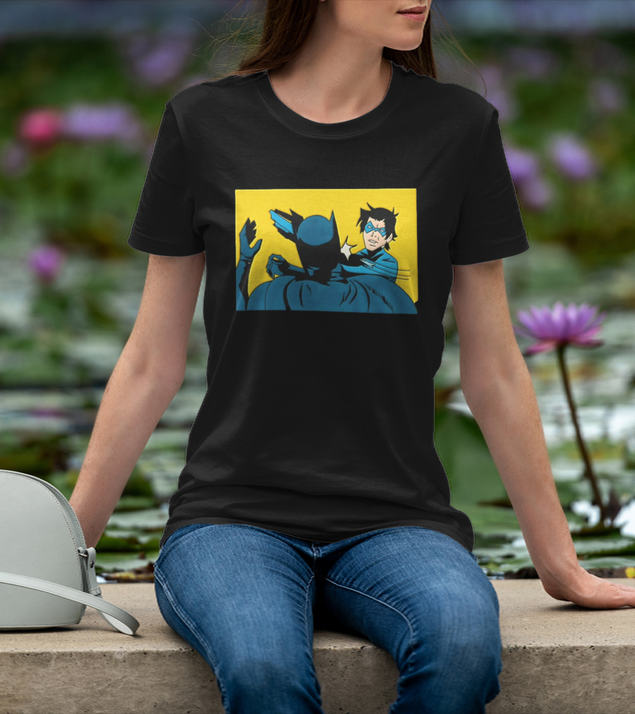 Nightwing Slapping Batman Meme Comic Panel Yellow T-Shirt