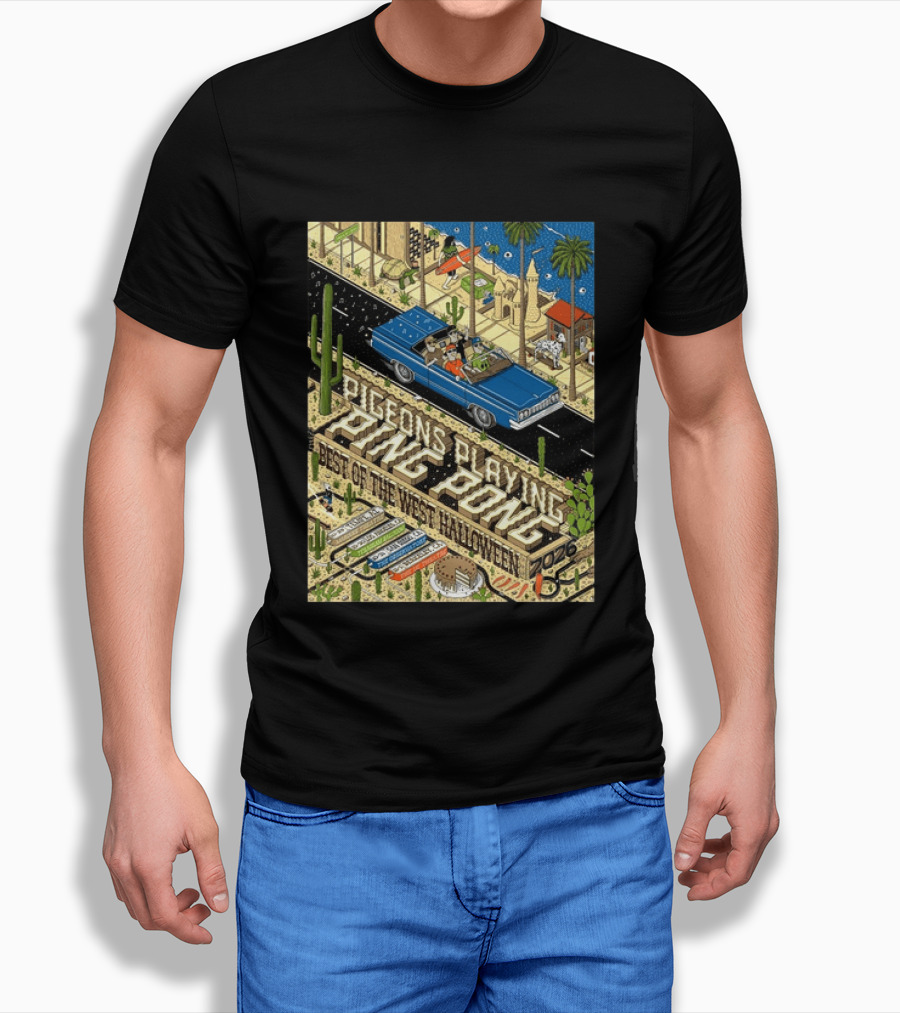 Pigeons Playing Ping Pong Best Of The West Halloween 2026 West Coast Run Arizona California October 29 November 1 T-Shirt