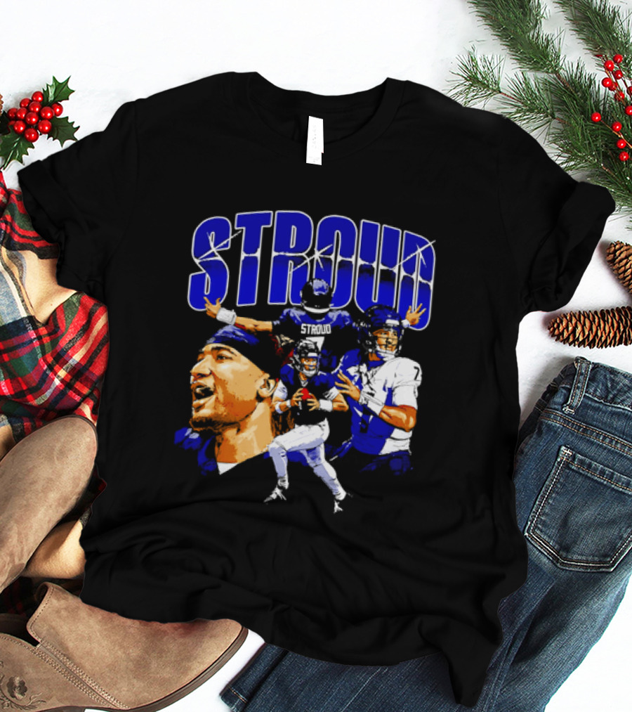 C.J. Stroud Houston Collage Football Quarterback Action And Energy T-Shirt