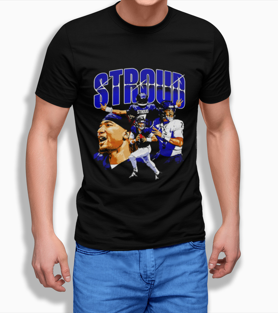 C.J. Stroud Houston Collage Football Quarterback Action And Energy T-Shirt